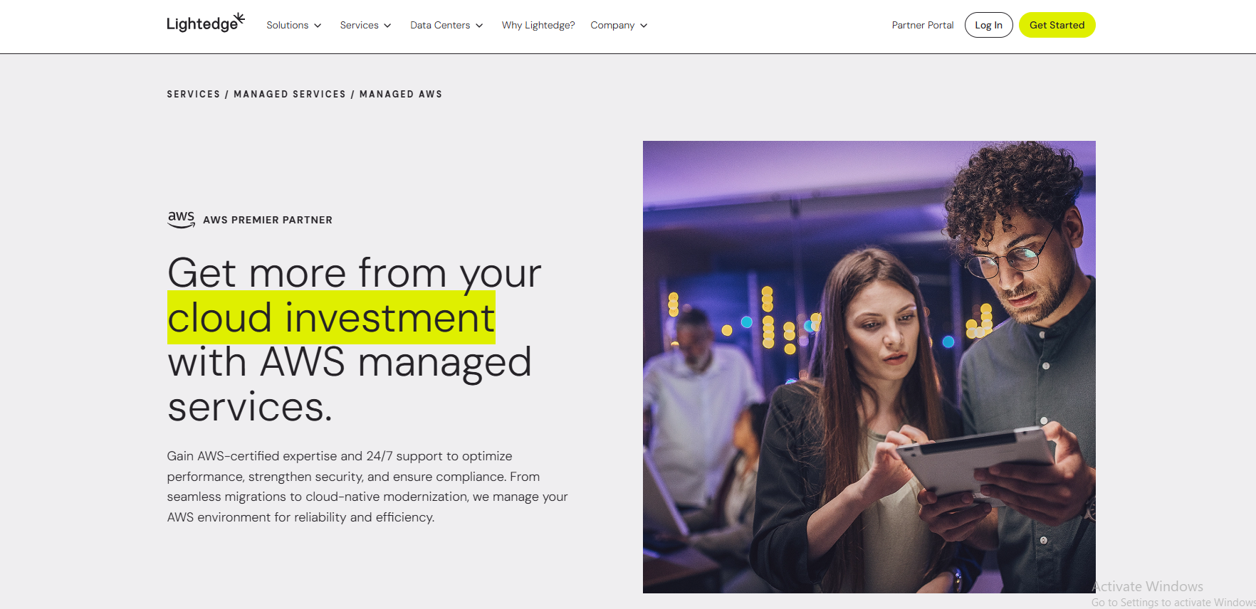 LightEdge Solutions managed IT services in Des Moines IA — homepage