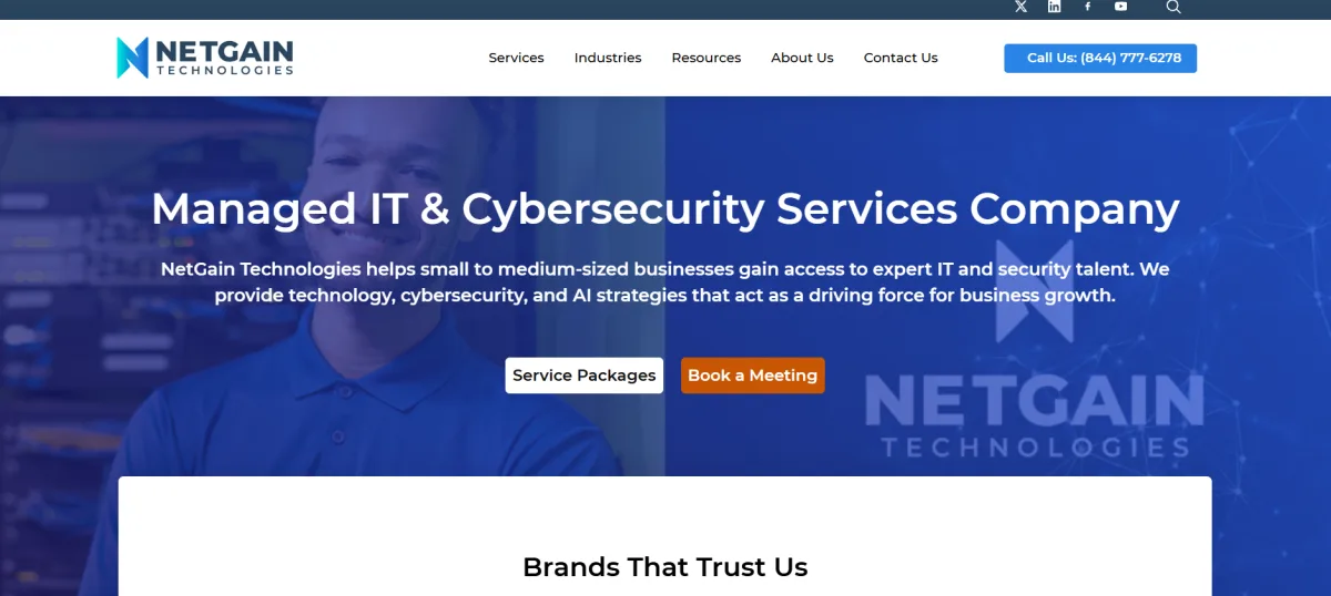 NetGain Technologies healthcare IT and HIPAA compliance services in Louisville — homepage
