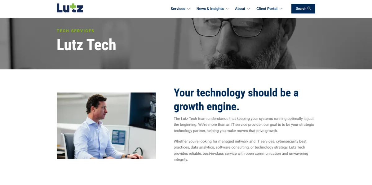 Lutz Tech managed IT services Omaha Nebraska homepage