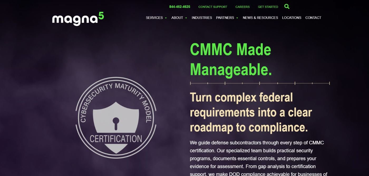 Magna5 enterprise compliance MSP with SOC and CMMC in Canonsburg Pittsburgh homepage
