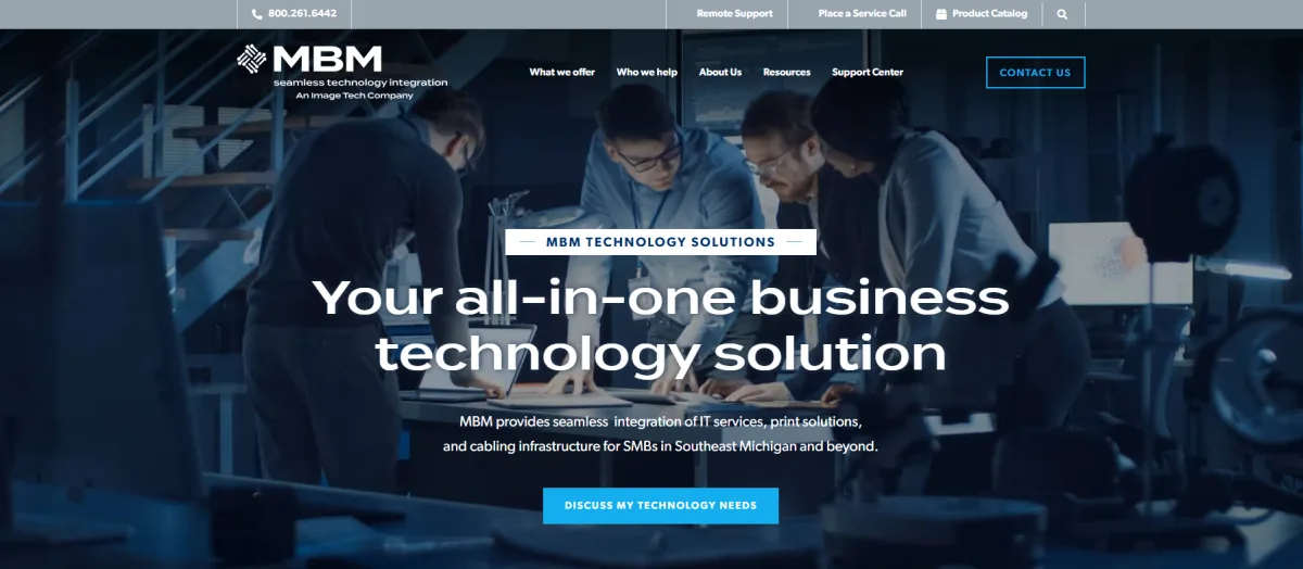 MBM Technology Solutions managed IT and managed print homepage for Southeast Michigan