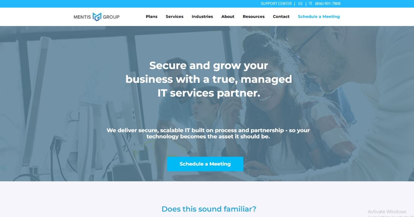 Mentis Group legal IT services Dallas homepage