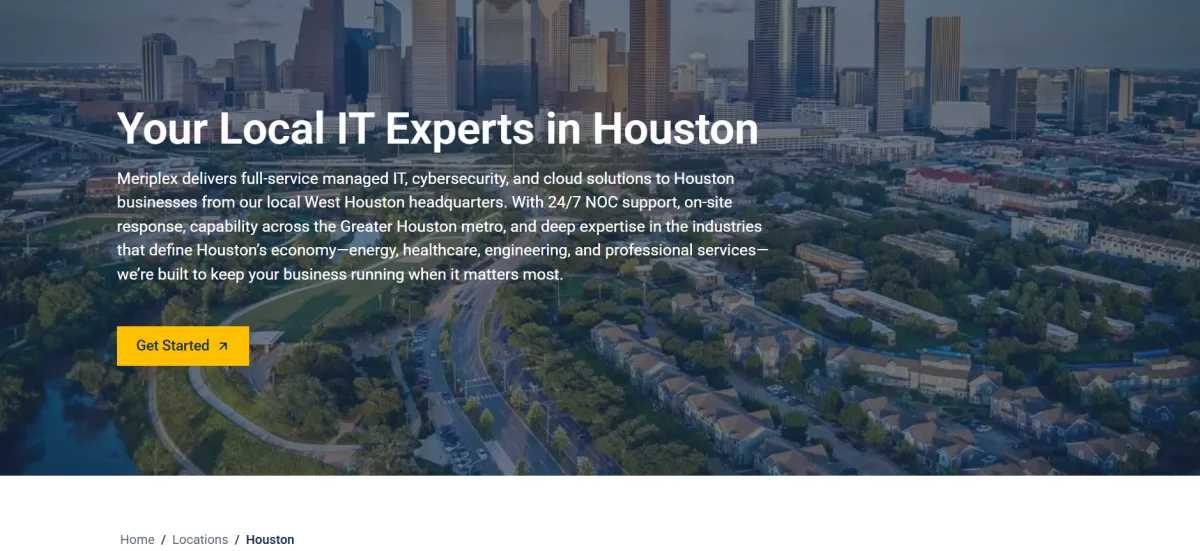 Meriplex managed IT for oil and gas in Houston - homepage