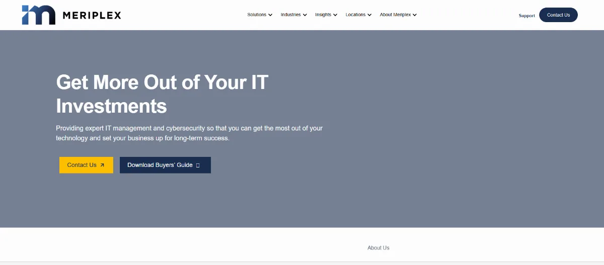 Meriplex government IT and CMMC compliance in Sacramento — homepage