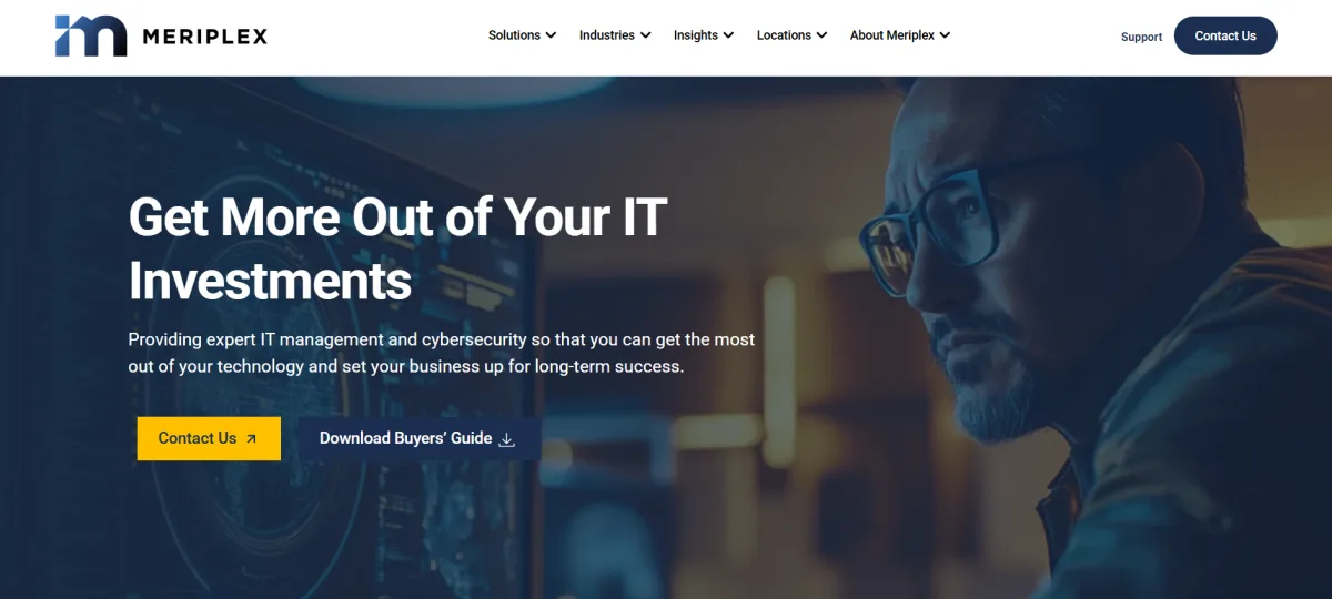 Meriplex multi-site managed IT and OT/IT integration for manufacturers — homepage