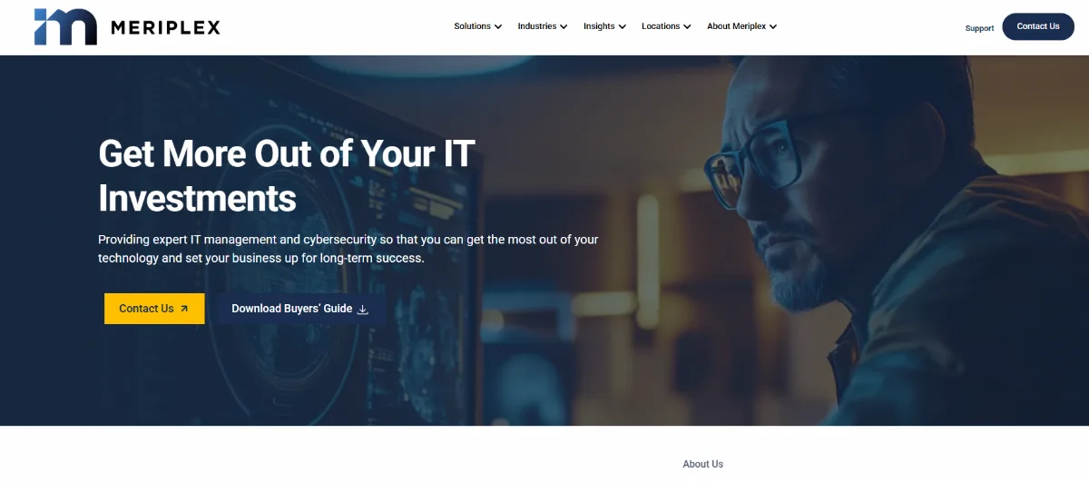 Meriplex managed IT Sacramento office homepage