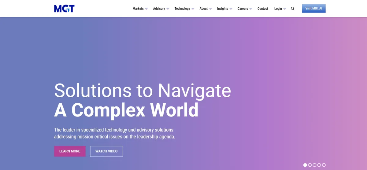 MGT Consulting technology and advisory services homepage