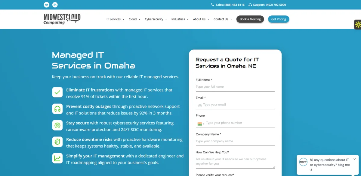Midwest Cloud Computing Omaha financial services IT — homepage