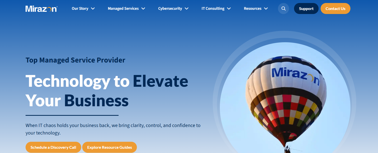 Mirazon managed service provider Louisville KY — homepage