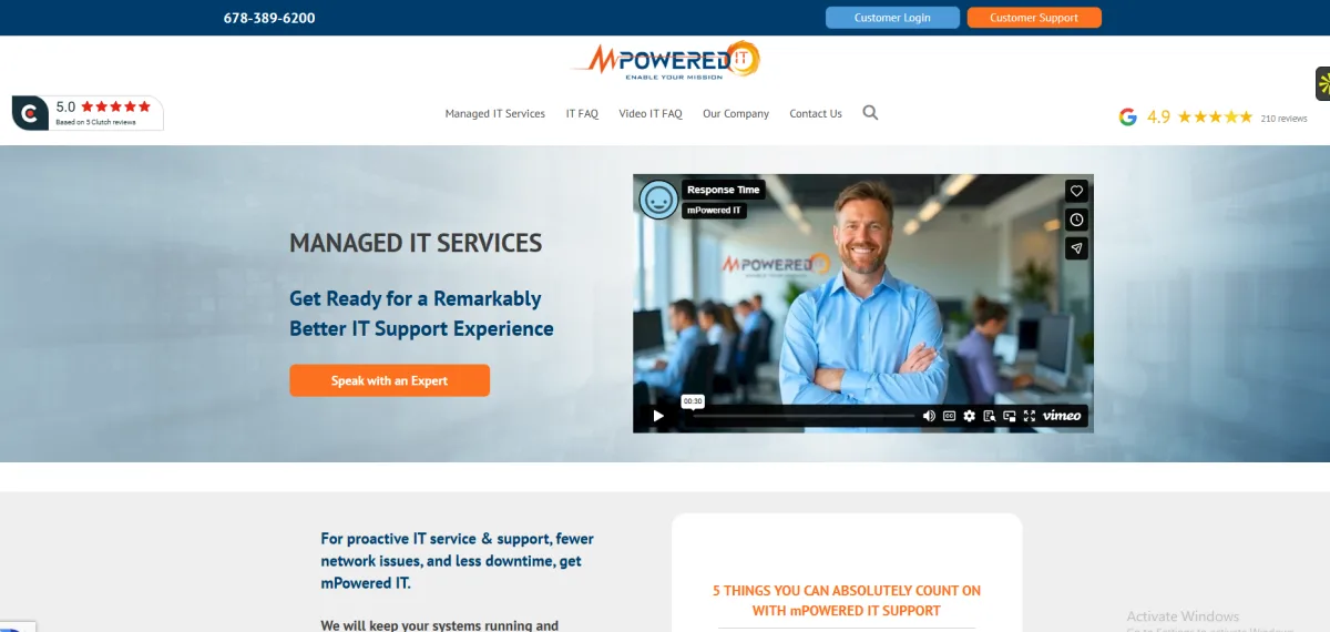 mPowered IT insurance agency managed services Atlanta homepage