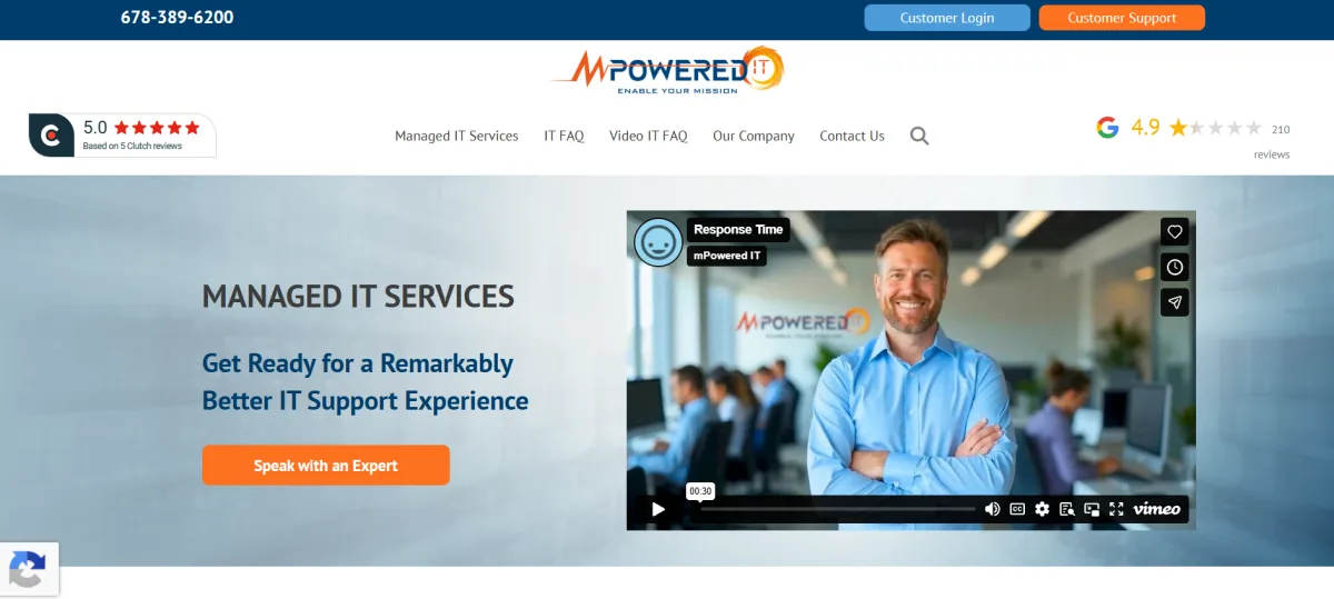mPowered IT managed IT services Roswell Georgia homepage