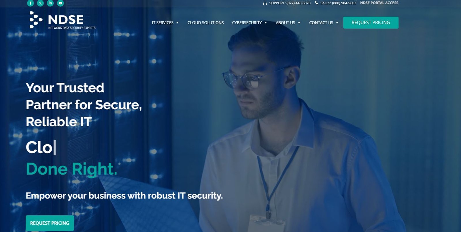NDSE managed IT financial services compliance Richmond VA homepage screenshot