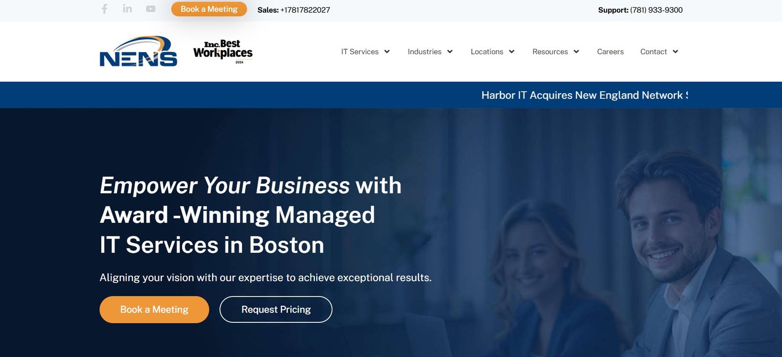 NENS New England Network Solutions managed IT for life sciences in Boston homepage