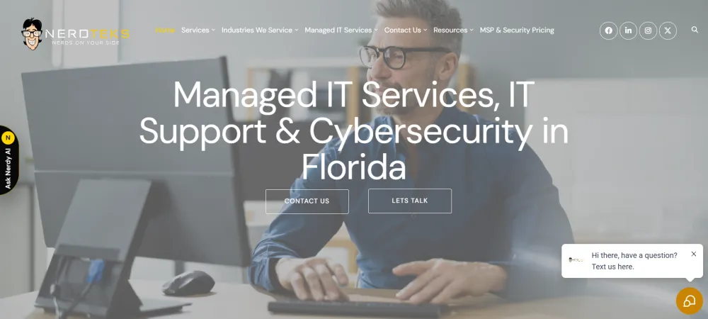 Nerd Teks real estate IT support Broward County homepage