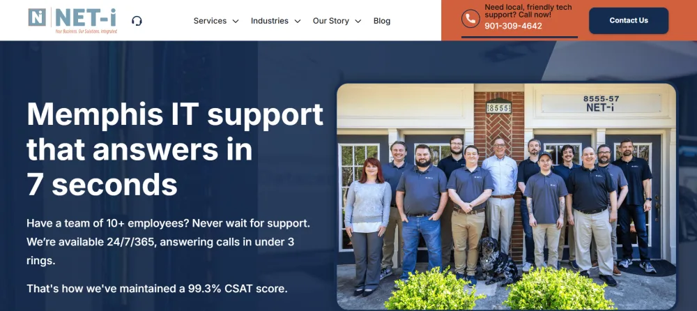 NET-I NetIntegration Memphis IT support homepage screenshot