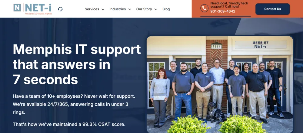 Net Integration Germantown Tennessee managed IT services homepage screenshot