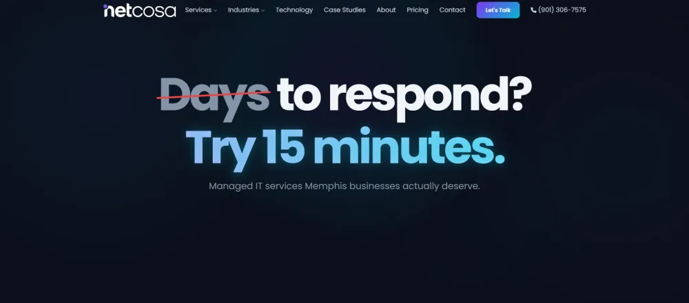 Netcosa dedicated logistics and transportation IT services Memphis homepage screenshot