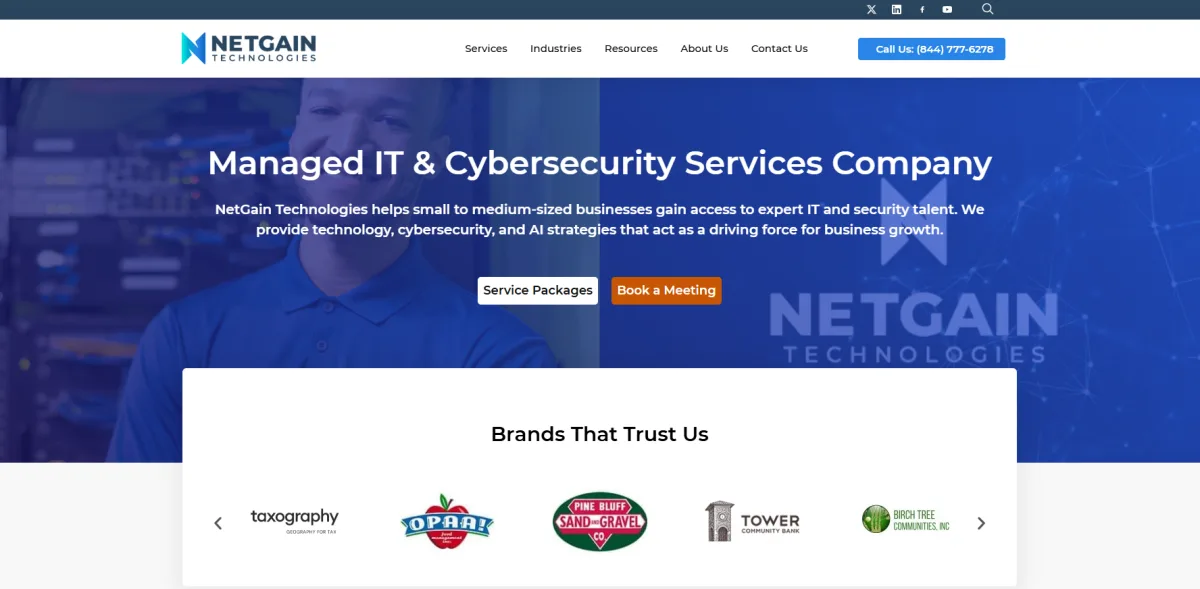 NetGain Technologies managed IT Cincinnati Ohio homepage