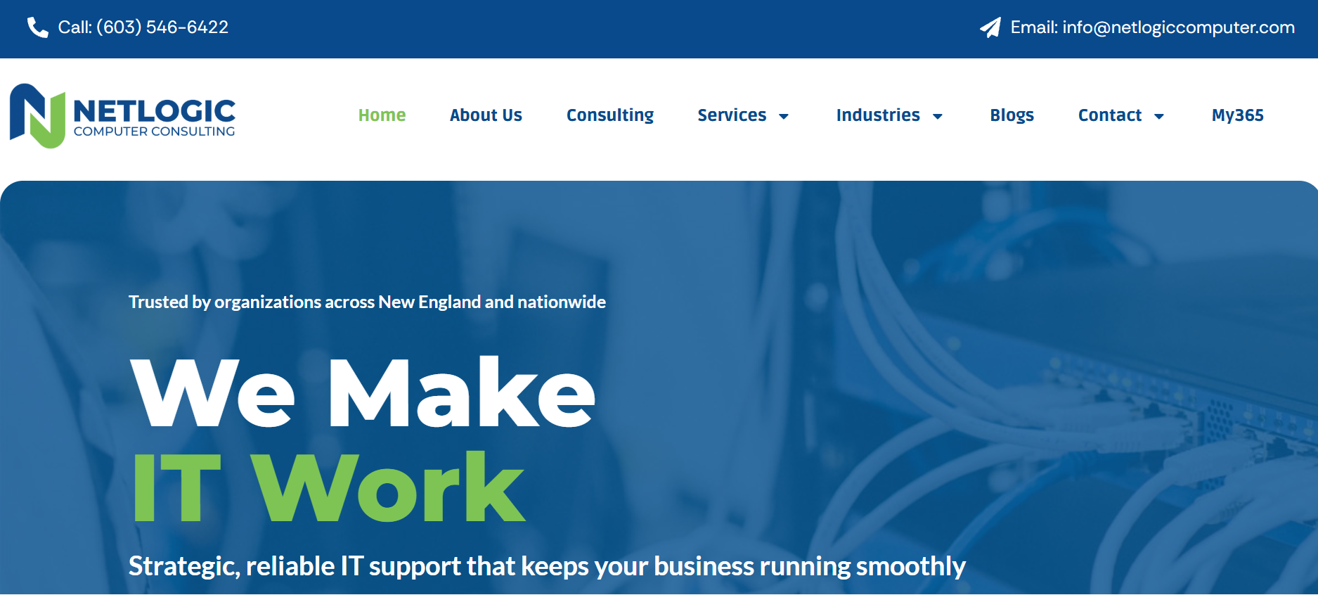 Netlogic Computer Consulting managed IT services in Manchester, NH — homepage
