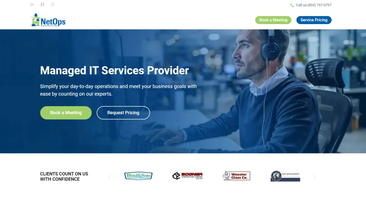NetOps Consulting managed IT Cleveland downtown homepage
