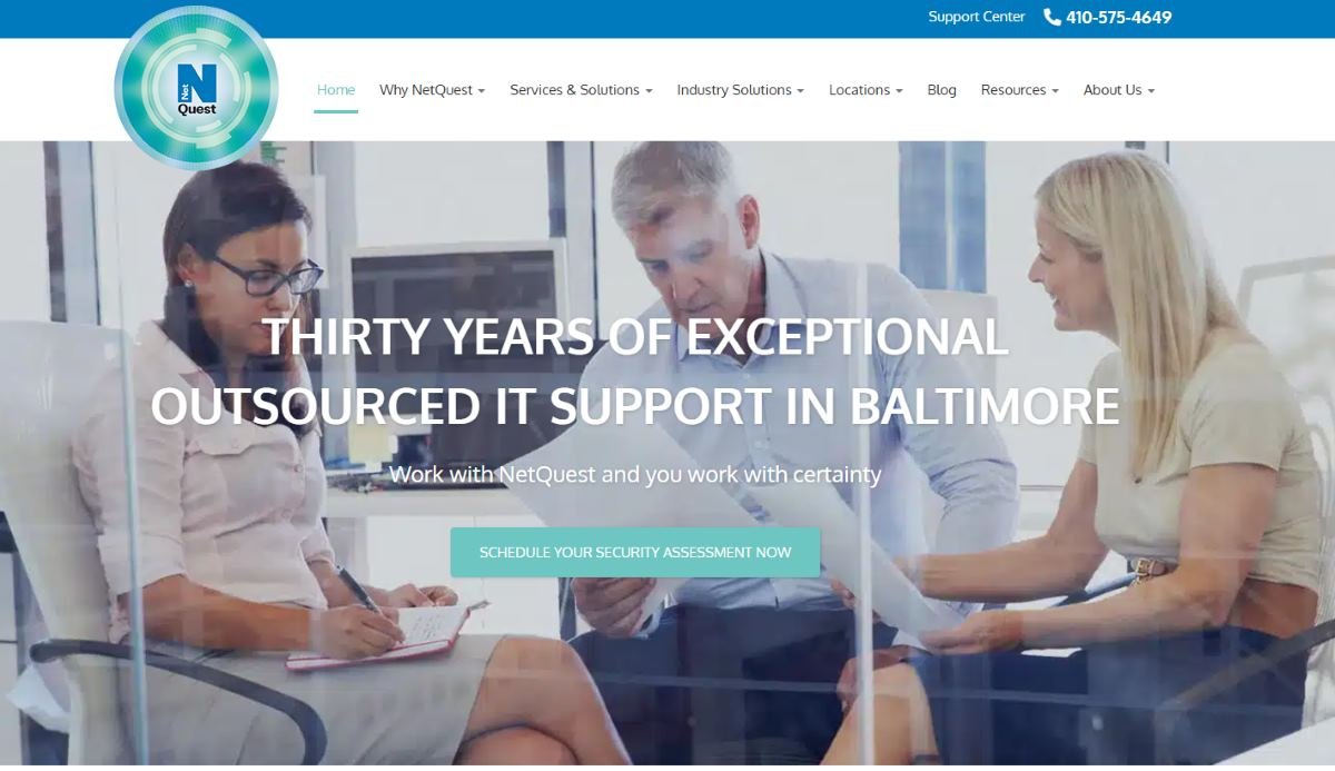 NetQuest managed IT services for legal firms in Baltimore MD homepage