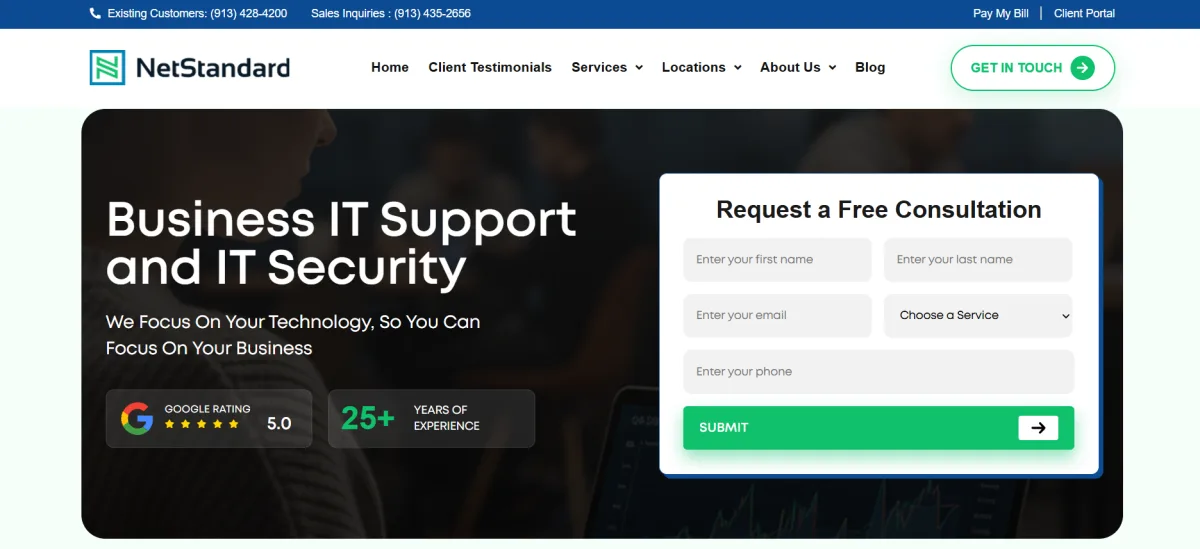 NetStandard managed IT services Kansas City homepage