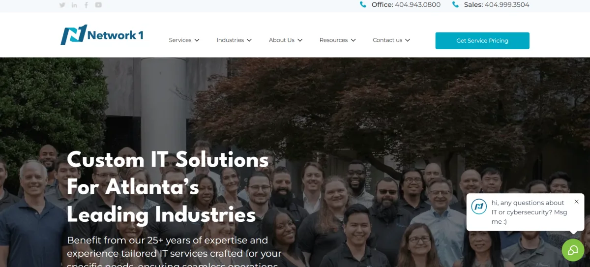 Network 1 Consulting Metro Atlanta financial services IT - homepage