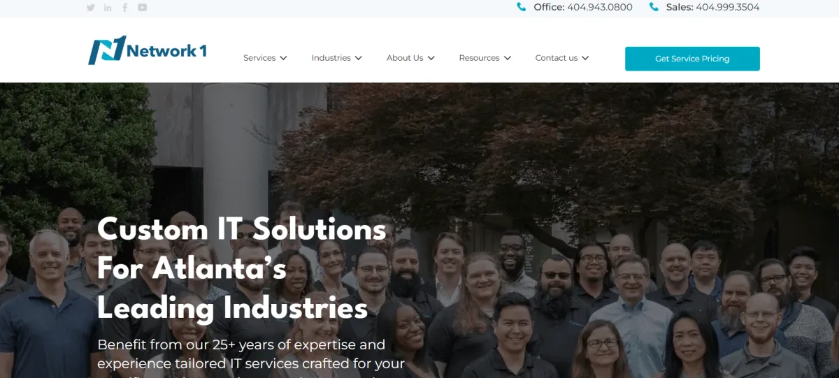 Network 1 Consulting managed IT services Sandy Springs Atlanta homepage