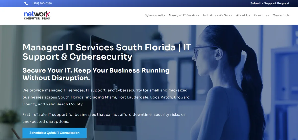 Network Computer Pros hotel IT services South Florida homepage