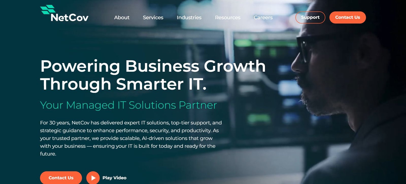 Network Coverage managed IT services for financial services in Boston homepage screenshot