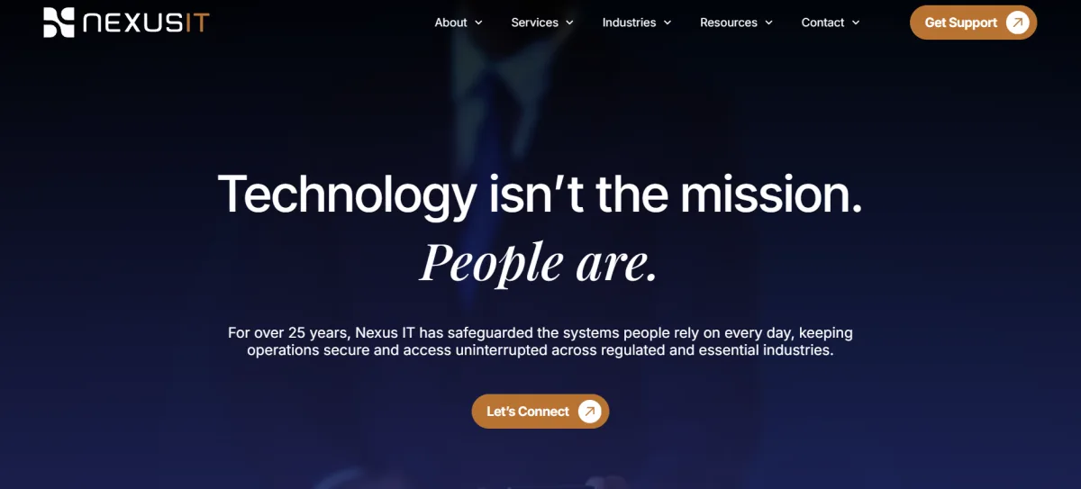 Nexus IT HIPAA compliance Salt Lake City homepage screenshot