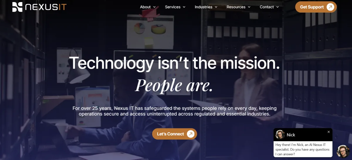 Nexus IT managed IT and cybersecurity in Salt Lake City, Utah homepage screenshot