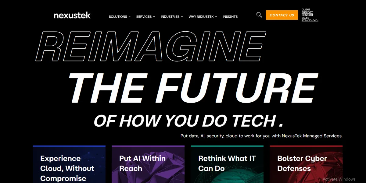 NexusTek managed IT services for defense contractors in Colorado Springs — homepage