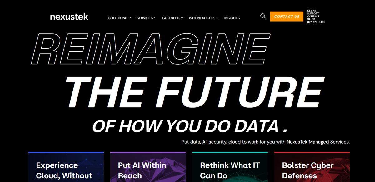 NexusTek managed IT services national provider homepage