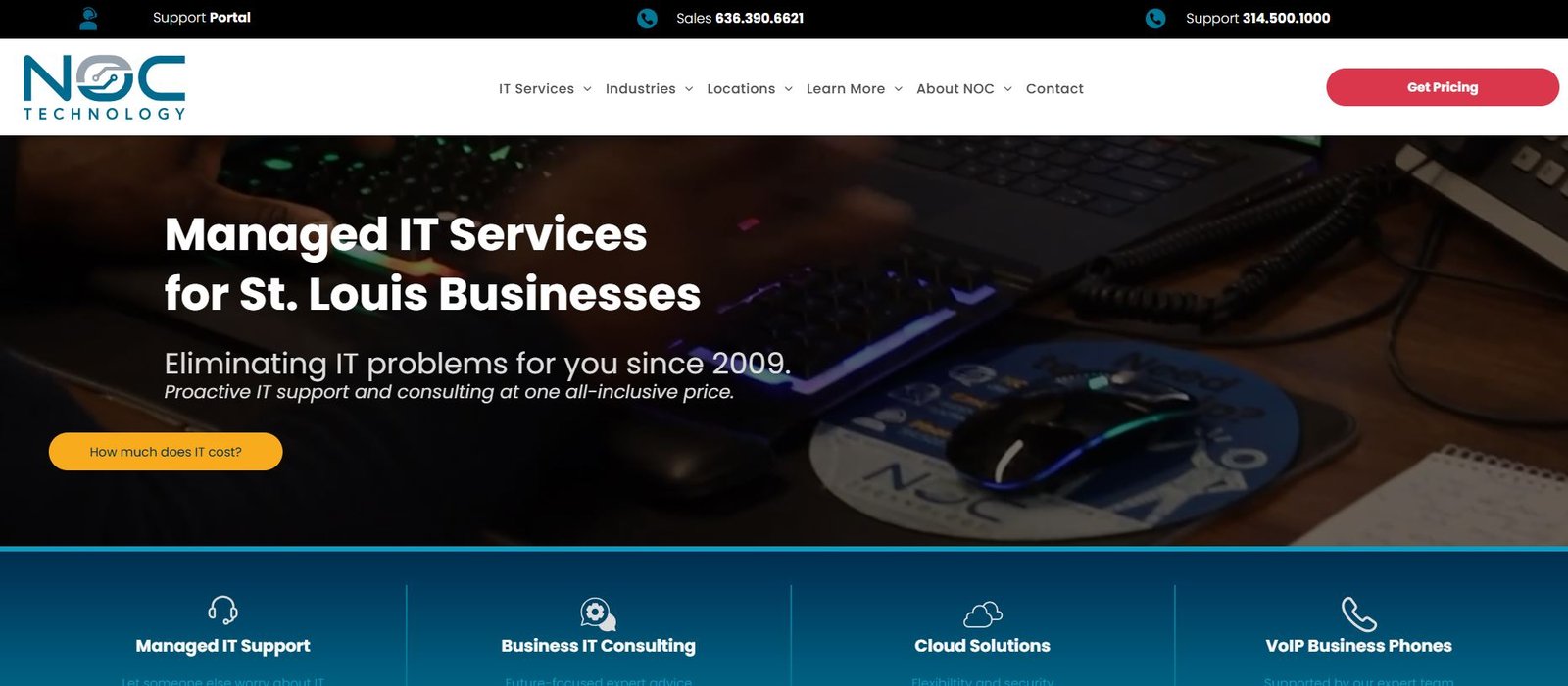 NOC Technology Washington MO MSP manufacturing St. Louis homepage screenshot