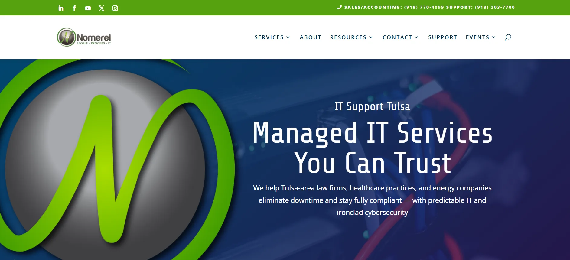 Nomerel managed IT services for Tulsa law firms homepage