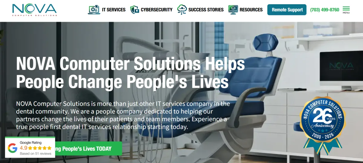 NOVA Computer Solutions healthcare and dental IT homepage