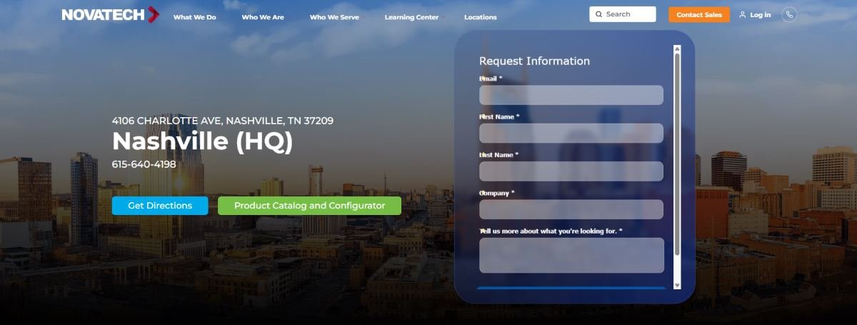 Novatech Nashville managed office services homepage
