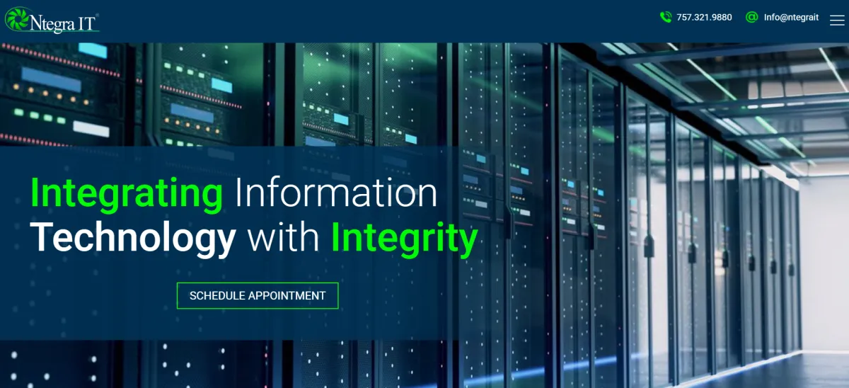 Ntegra IT CMMC compliance Virginia Beach managed services homepage