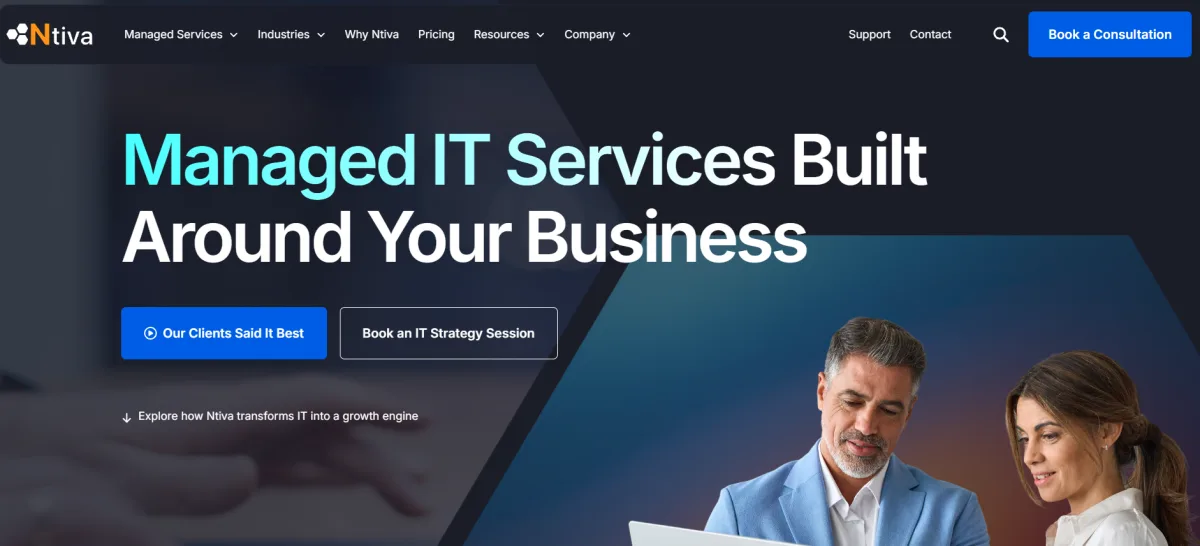 Ntiva managed IT services for law firms homepage