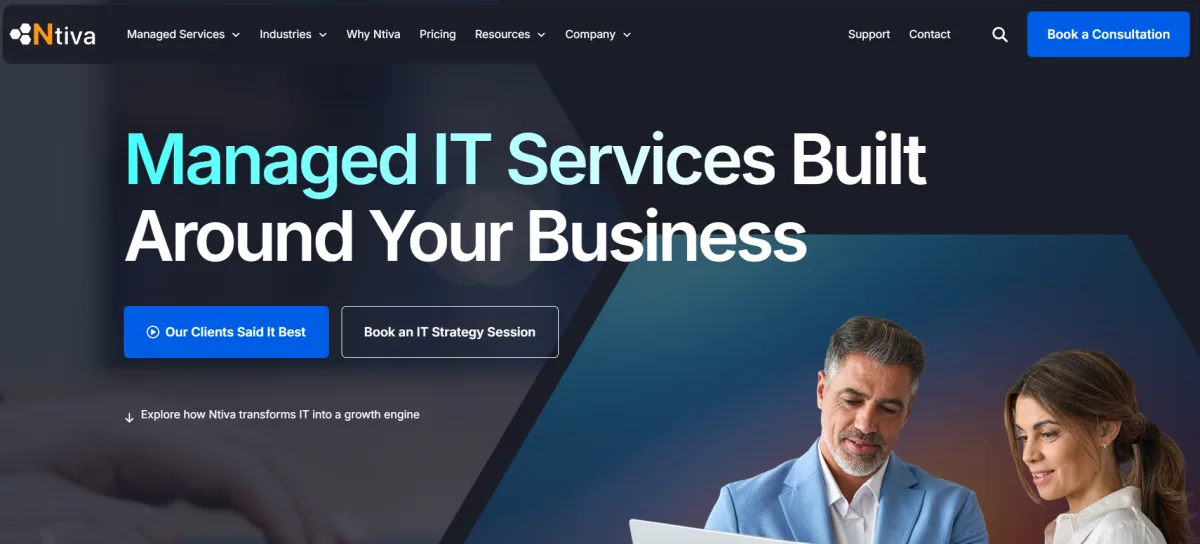 Ntiva CMMC compliance MSP Washington DC homepage
