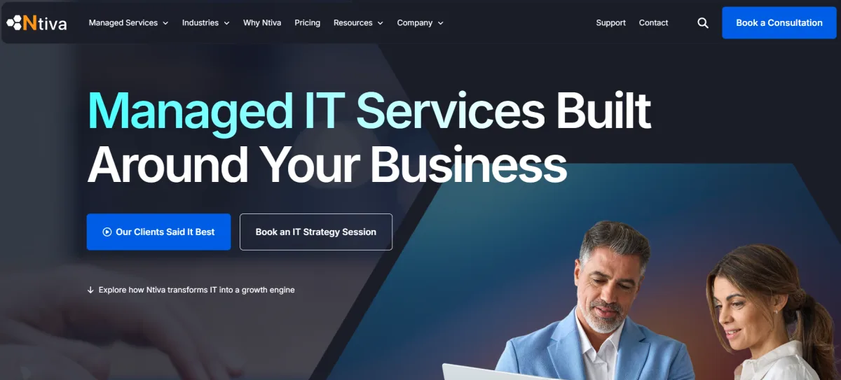 Ntiva healthcare IT services Washington DC homepage
