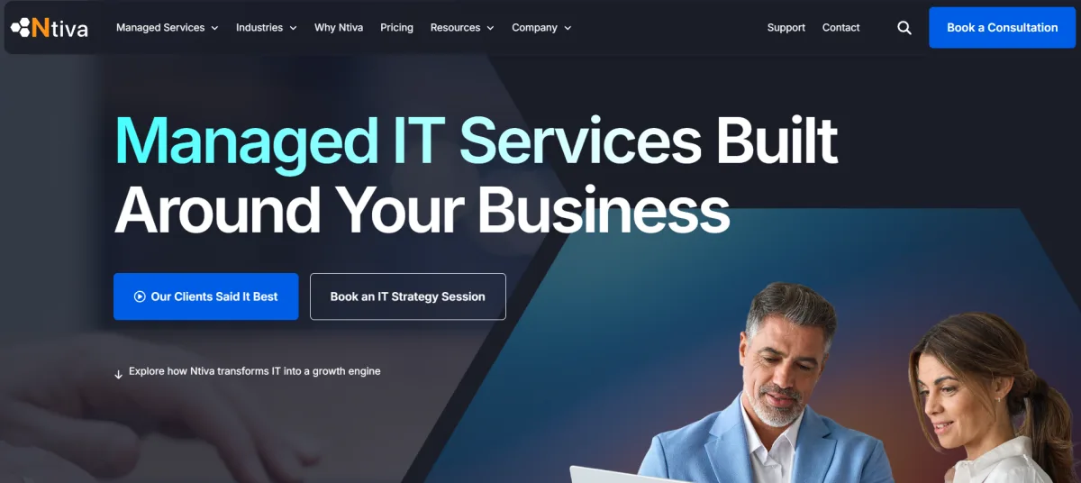 Ntiva managed IT services for nonprofits Washington DC homepage