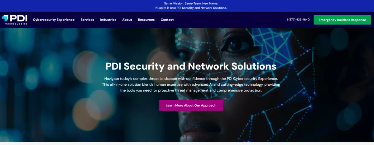 Nuspire (PDI Security and Network Solutions) homepage — Michigan managed security provider for law firms