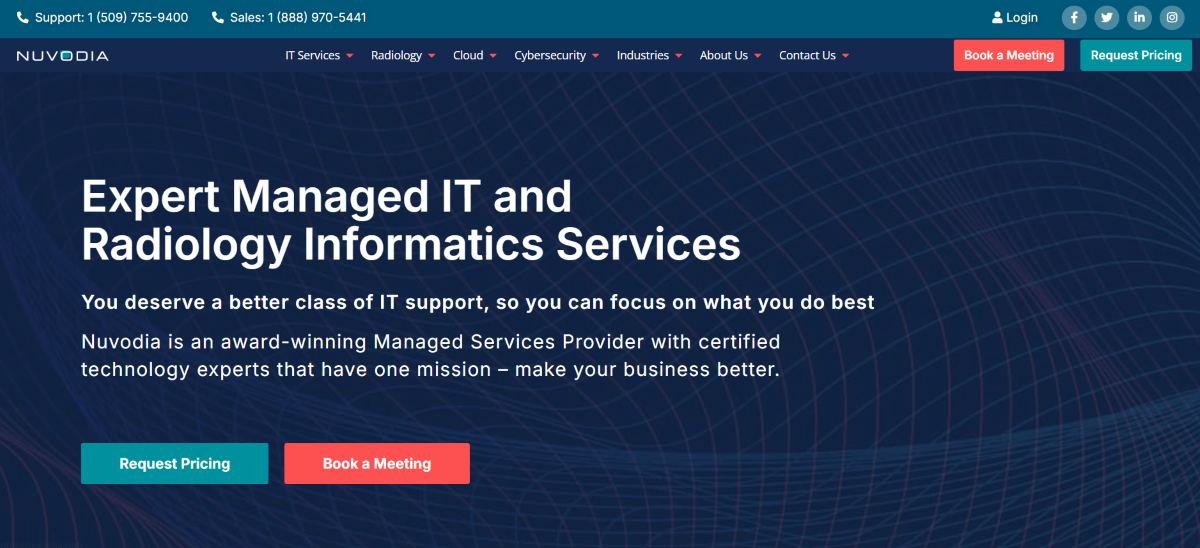 Nuvodia healthcare IT and radiology informatics in Chandler Arizona homepage