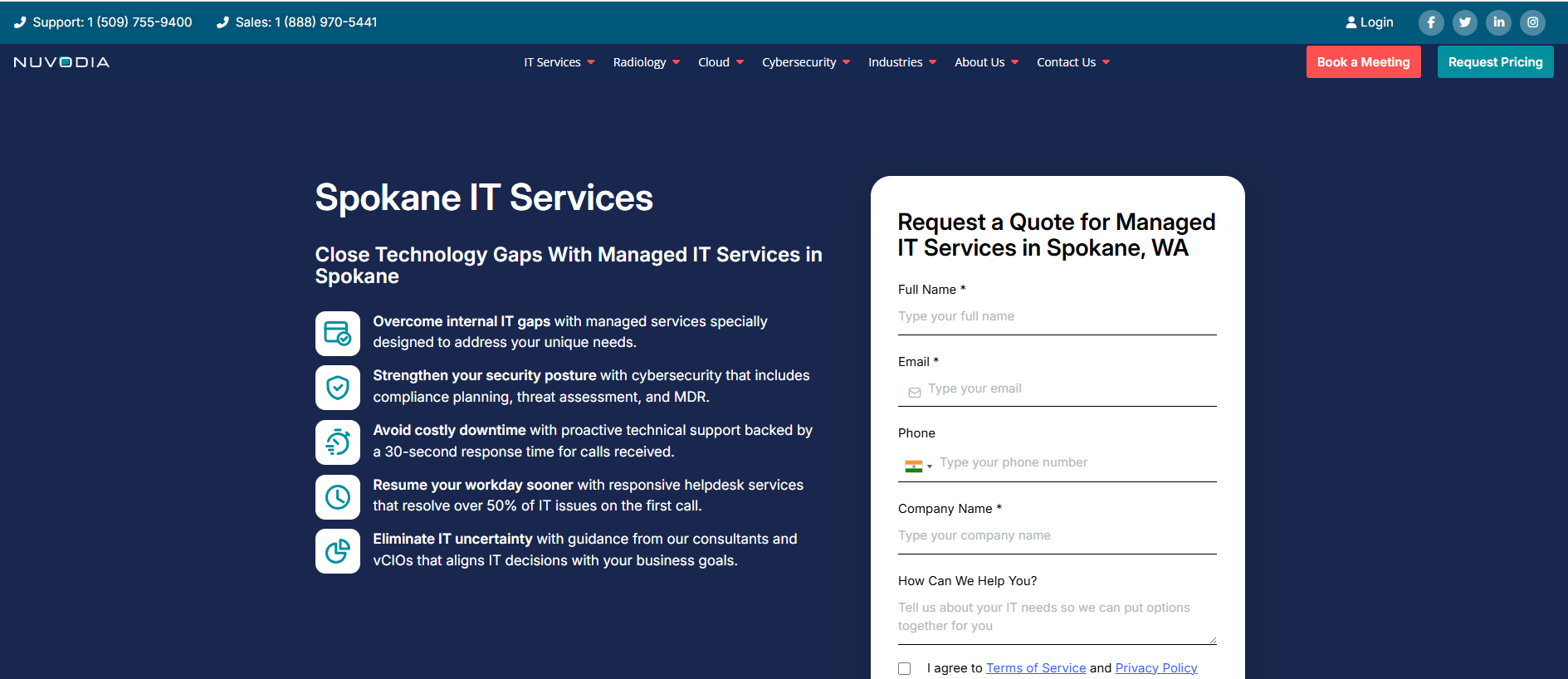 Nuvodia managed IT services Spokane Valley WA — homepage