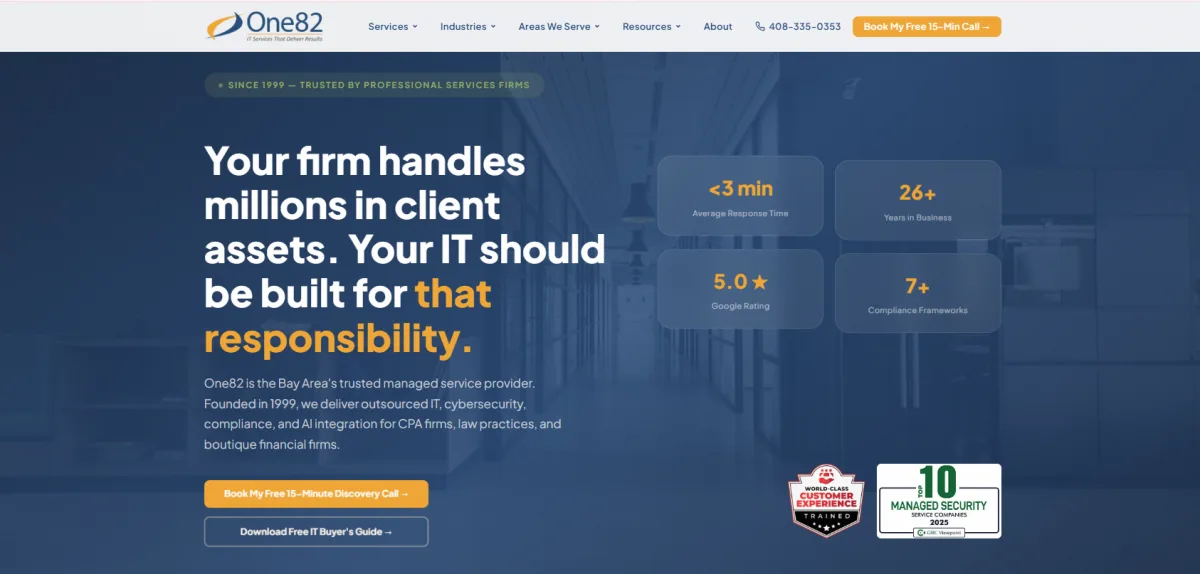 One82 legal IT specialists for Bay Area law firms homepage