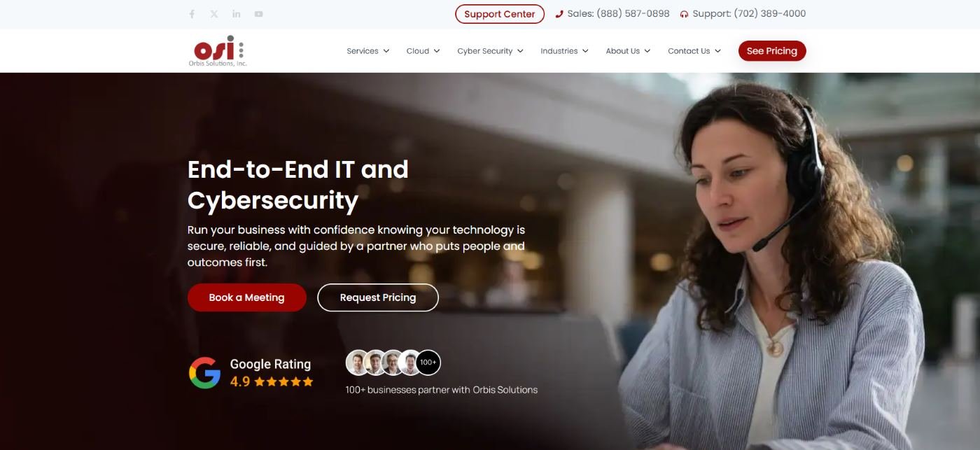Orbis Solutions casino and gaming IT provider in Las Vegas homepage