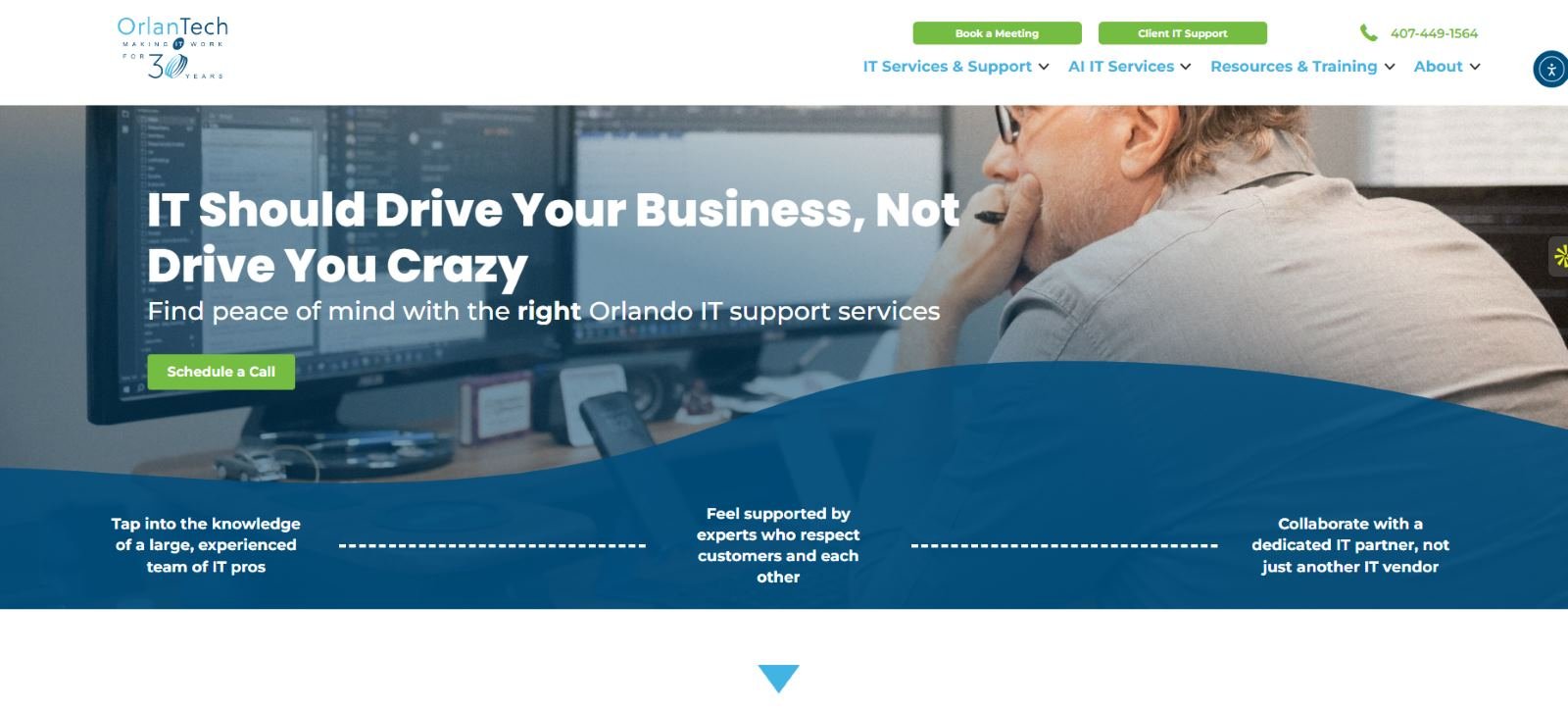 OrLANtech Central Florida MSP hospitality Orlando homepage screenshot