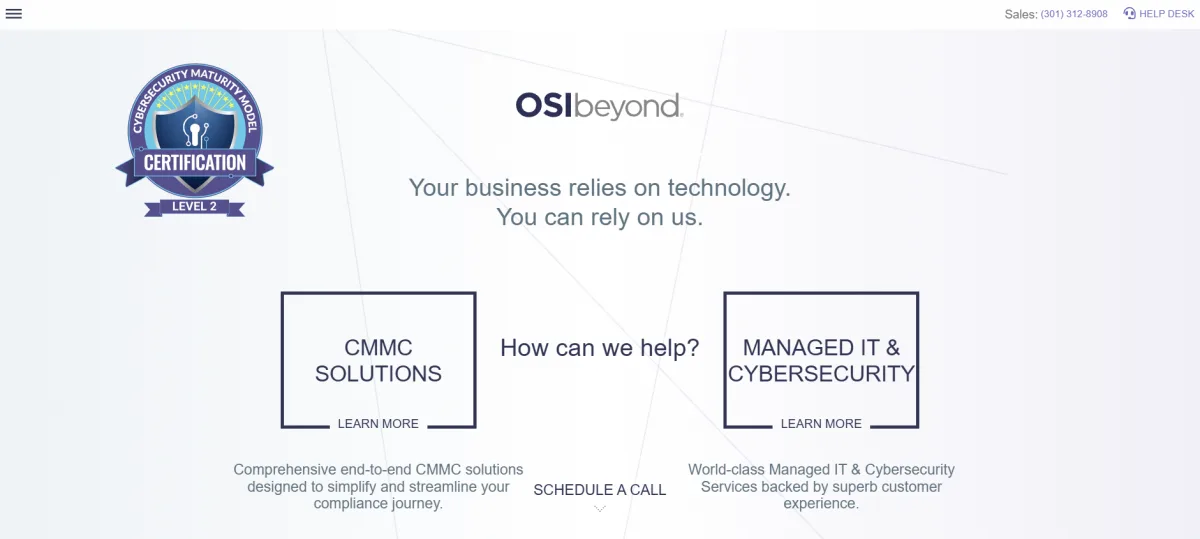OSIbeyond managed IT and cybersecurity Washington DC homepage
